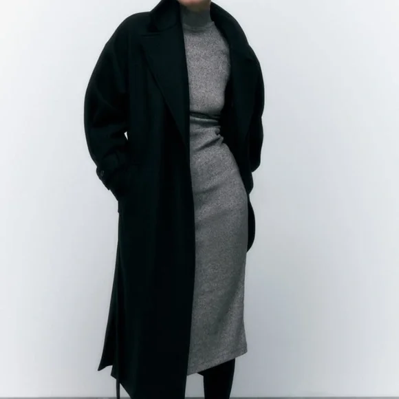 Zara knit midi dress w/ rouching - Picture 10 of 11